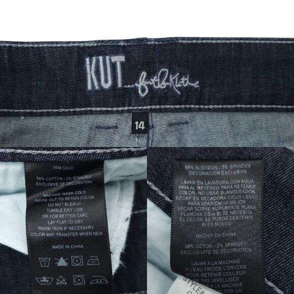 Kut From the Kloth Flare Leg Jeans Womens Size 14 High Rise Dark Wash Denim - Picture 8 of 15